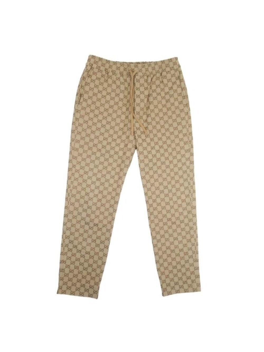 Gucci GG Cotton Canvas Jogging Pants Trousers Beige 46